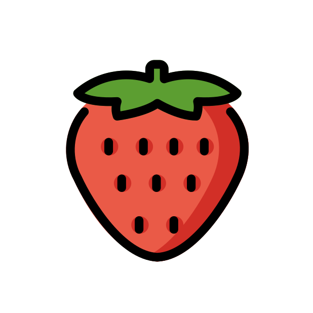 strawberry transparent PNG icon, color version, 618 by 618 pixels