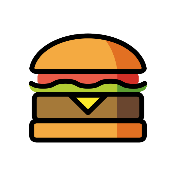 hamburger transparent PNG icon, color version, 618 by 618 pixels