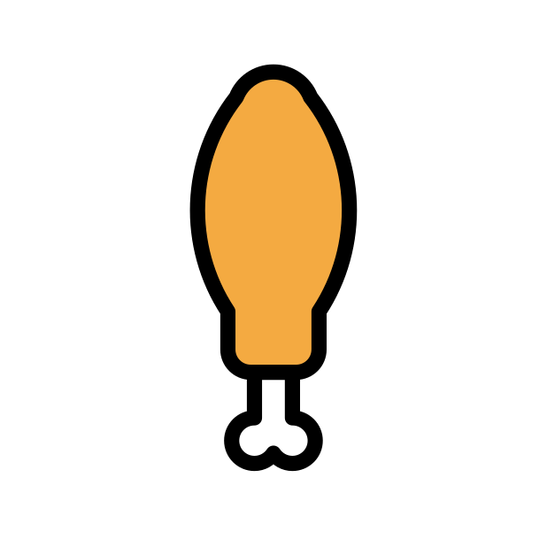 poultry leg transparent PNG icon, color version, 618 by 618 pixels