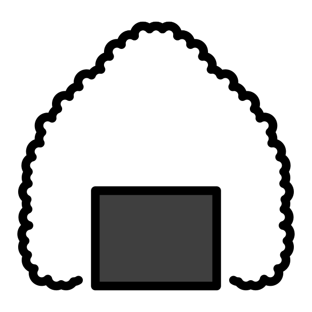 rice ball transparent PNG icon, color version, 618 by 618 pixels