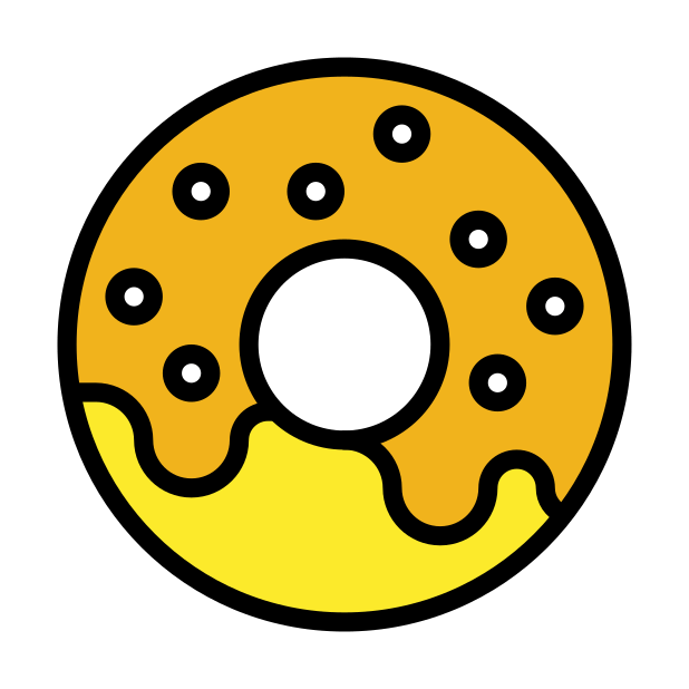 doughnut transparent PNG icon, color version, 618 by 618 pixels