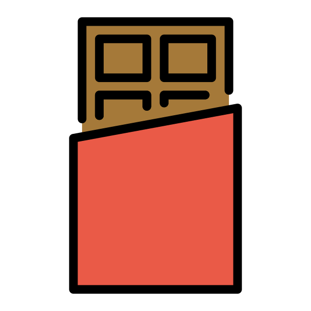 chocolate bar transparent PNG icon, color version, 618 by 618 pixels