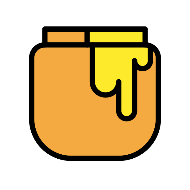 honey pot transparent PNG icon, color version, 618 by 618 pixels