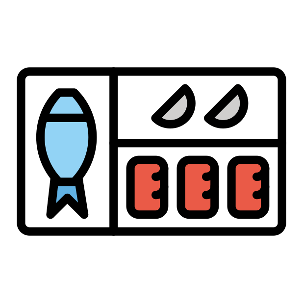 bento box transparent PNG icon, color version, 618 by 618 pixels