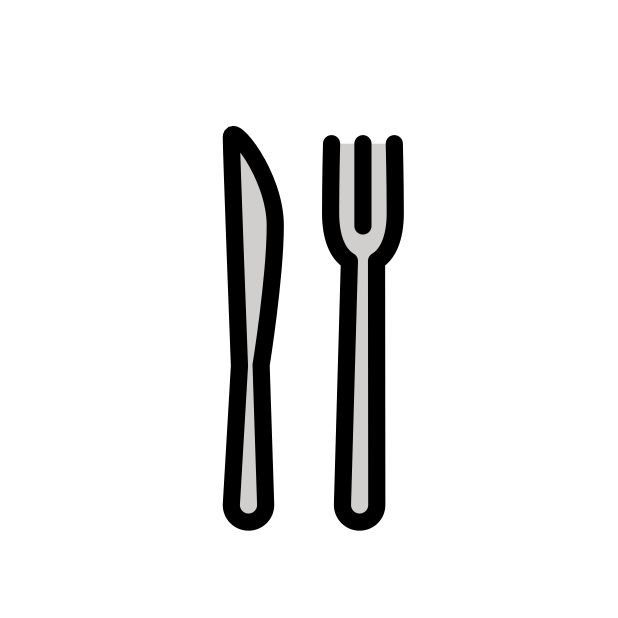 fork and knife transparent PNG icon, color version, 618 by 618 pixels