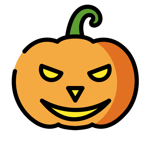 jack-o-lantern transparent PNG icon, color version, 618 by 618 pixels