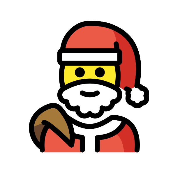 Santa Claus transparent PNG icon, color version, 618 by 618 pixels