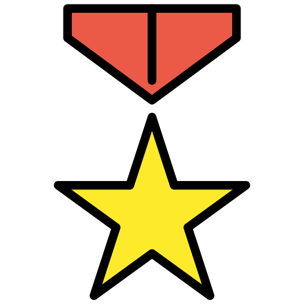 military medal transparent PNG icon, color version, 618 by 618 pixels