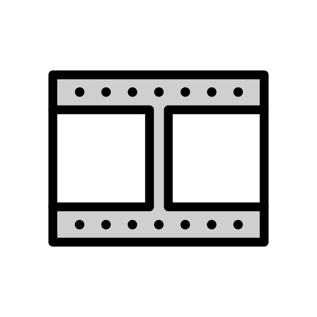 film frames transparent PNG icon, color version, 618 by 618 pixels