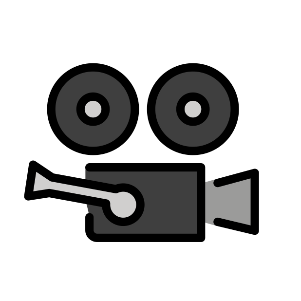 movie camera transparent PNG icon, color version, 618 by 618 pixels