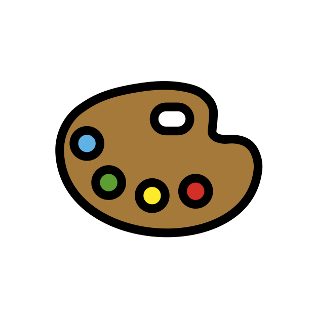 artist palette transparent PNG icon, color version, 618 by 618 pixels