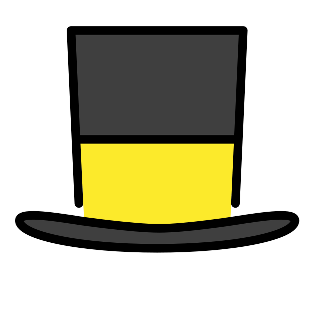 top hat transparent PNG icon, color version, 618 by 618 pixels