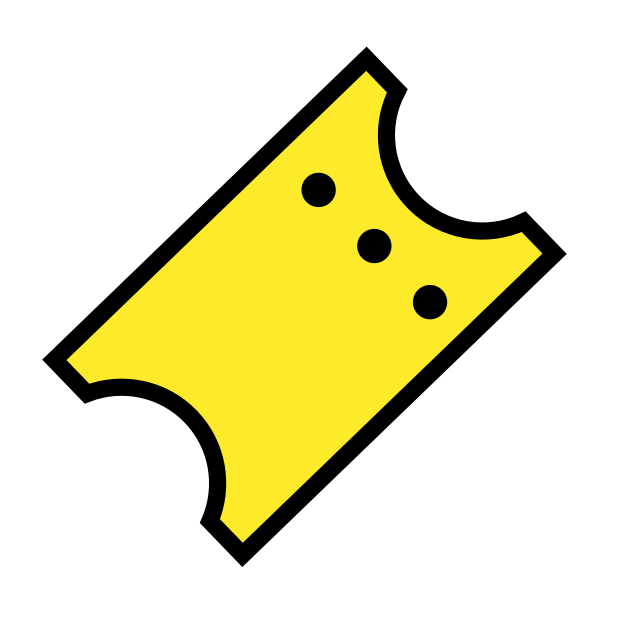 ticket transparent PNG icon, color version, 618 by 618 pixels