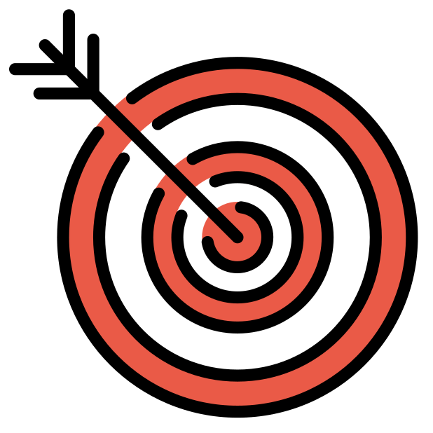 bullseye transparent PNG icon, color version, 618 by 618 pixels