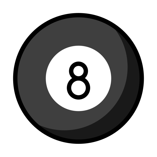 pool 8 ball transparent PNG icon, color version, 618 by 618 pixels