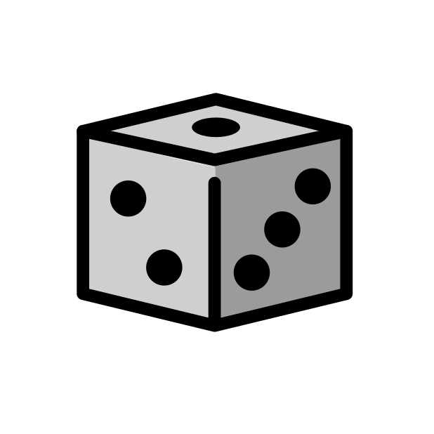 game die transparent PNG icon, color version, 618 by 618 pixels