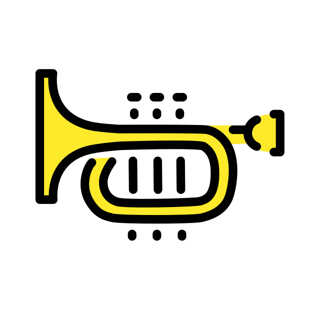 trumpet transparent PNG icon, color version, 618 by 618 pixels