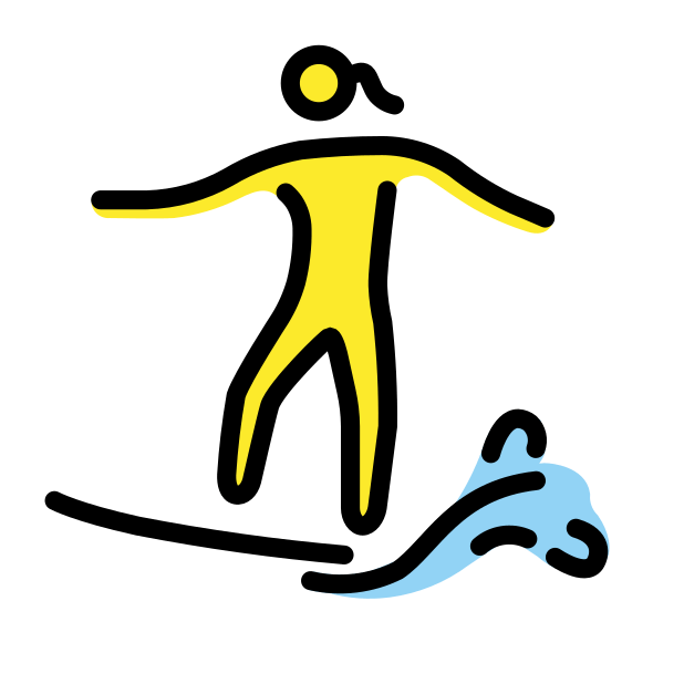 woman surfing transparent PNG icon, color version, 618 by 618 pixels