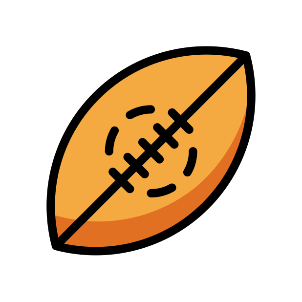rugby football transparent PNG icon, color version, 618 by 618 pixels