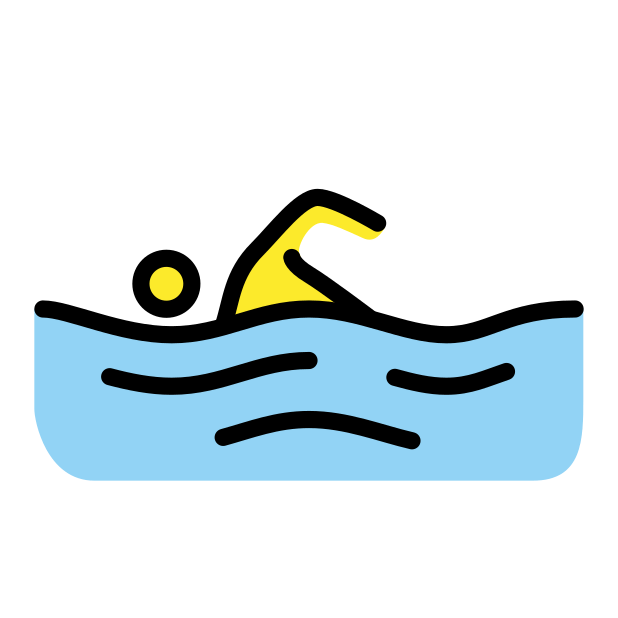 person swimming transparent PNG icon, color version, 618 by 618 pixels