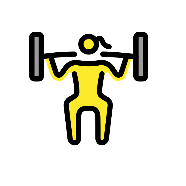 woman lifting weights transparent PNG icon, color version, 618 by 618 pixels