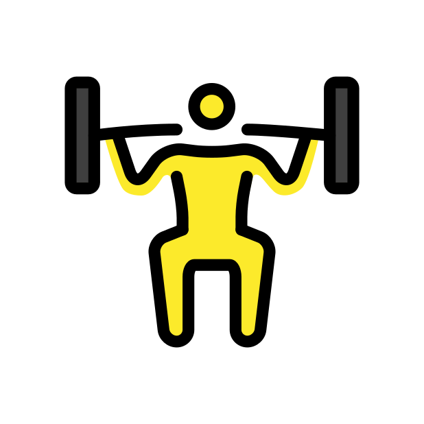 person lifting weights transparent PNG icon, color version, 618 by 618 pixels
