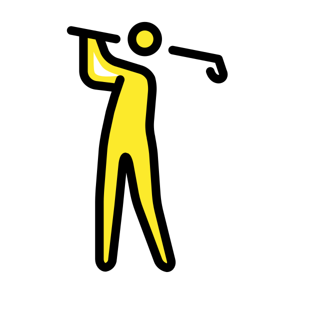 man golfing transparent PNG icon, color version, 618 by 618 pixels