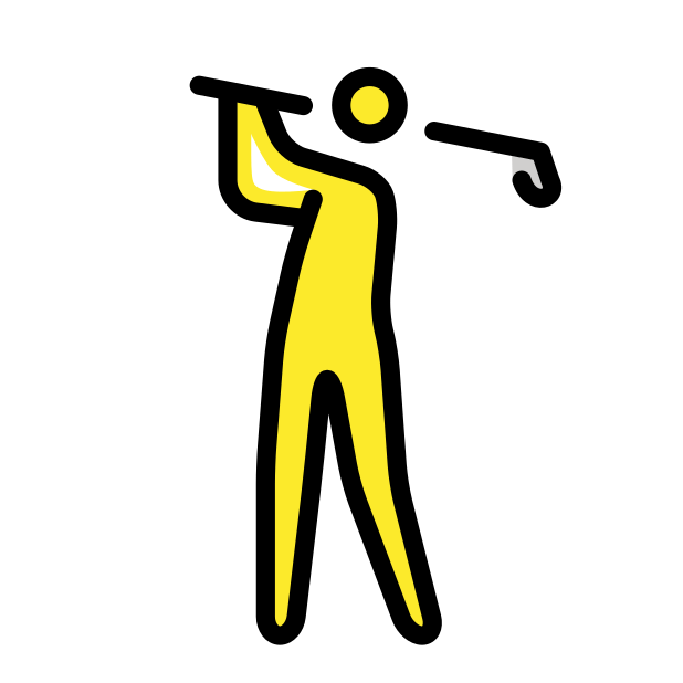 person golfing transparent PNG icon, color version, 618 by 618 pixels