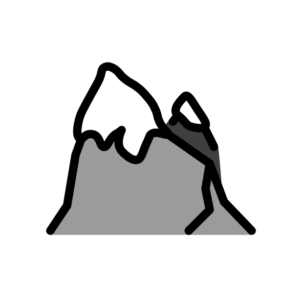 snow-capped mountain transparent PNG icon, color version, 618 by 618 pixels