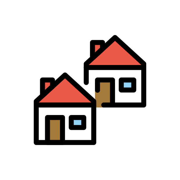 houses transparent PNG icon, color version, 618 by 618 pixels