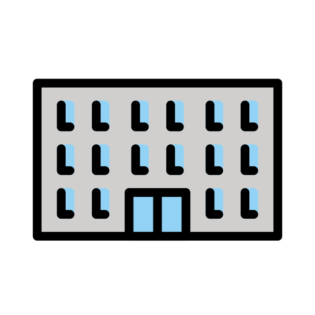 office building transparent PNG icon, color version, 618 by 618 pixels