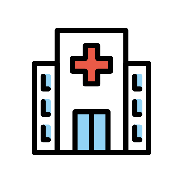 hospital transparent PNG icon, color version, 618 by 618 pixels