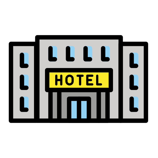 hotel transparent PNG icon, color version, 618 by 618 pixels