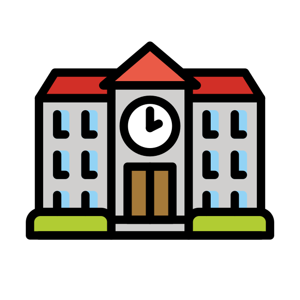 school transparent PNG icon, color version, 618 by 618 pixels