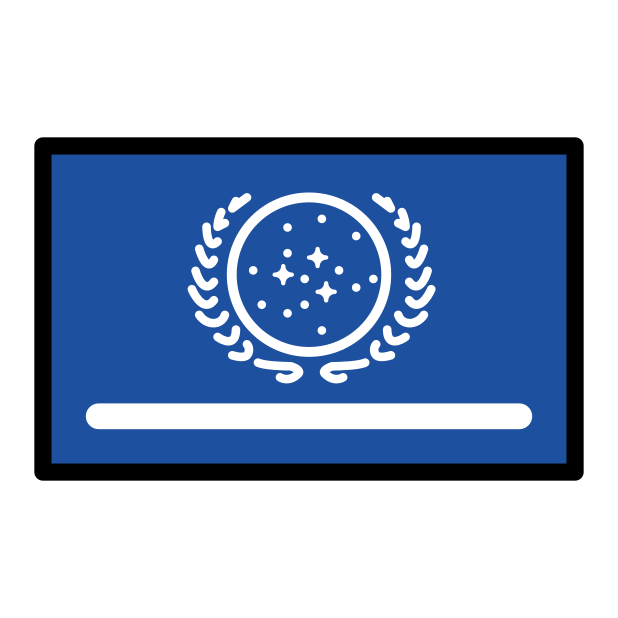 united federation of planets flag (star trek) transparent PNG icon, color version, 618 by 618 pixels