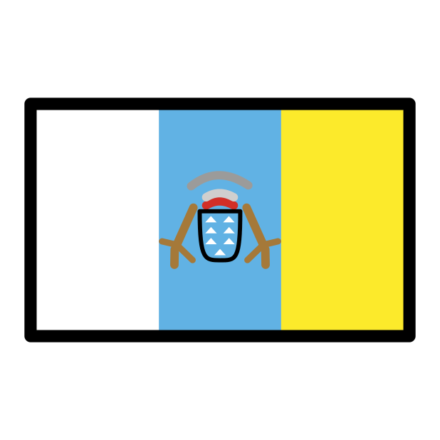 canary islands flag transparent PNG icon, color version, 618 by 618 pixels