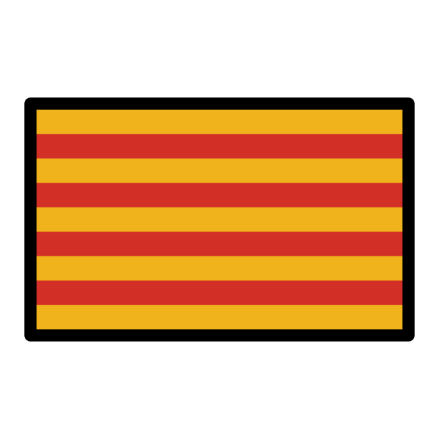 catalonia flag transparent PNG icon, color version, 618 by 618 pixels
