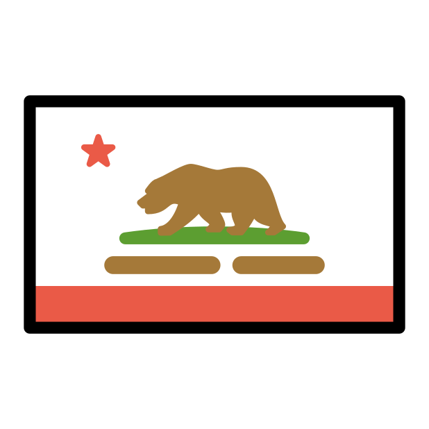 california flag transparent PNG icon, color version, 618 by 618 pixels