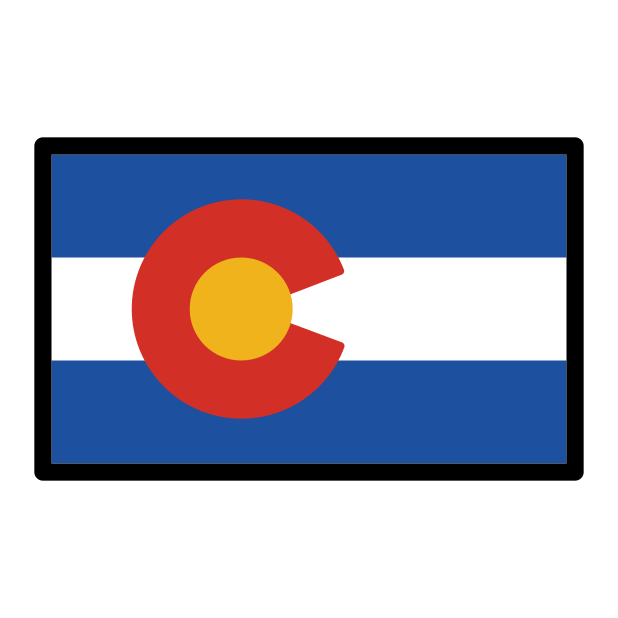 colorado flag transparent PNG icon, color version, 618 by 618 pixels
