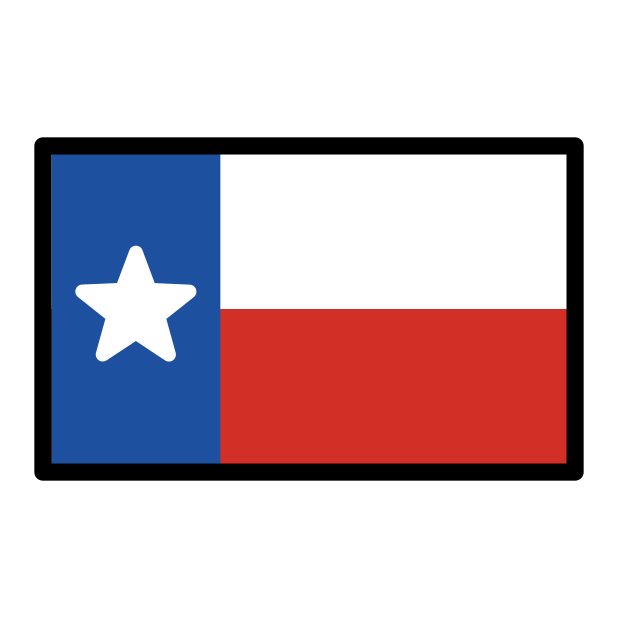 texas flag transparent PNG icon, color version, 618 by 618 pixels