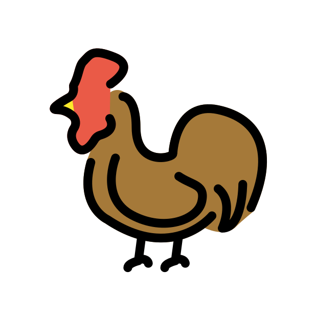 rooster transparent PNG icon, color version, 618 by 618 pixels