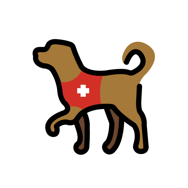 service dog transparent PNG icon, color version, 618 by 618 pixels