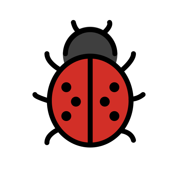 lady beetle transparent PNG icon, color version, 618 by 618 pixels