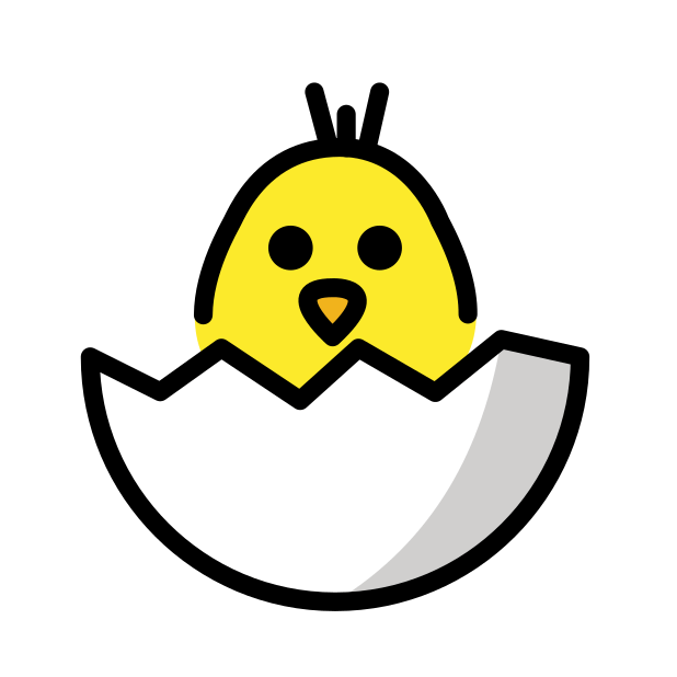 hatching chick transparent PNG icon, color version, 618 by 618 pixels