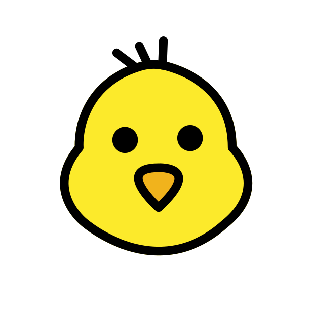 baby chick transparent PNG icon, color version, 618 by 618 pixels