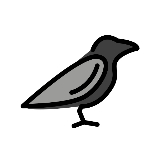 black bird transparent PNG icon, color version, 618 by 618 pixels