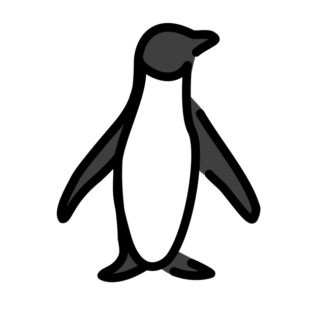 penguin transparent PNG icon, color version, 618 by 618 pixels