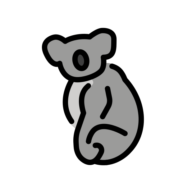 koala transparent PNG icon, color version, 618 by 618 pixels