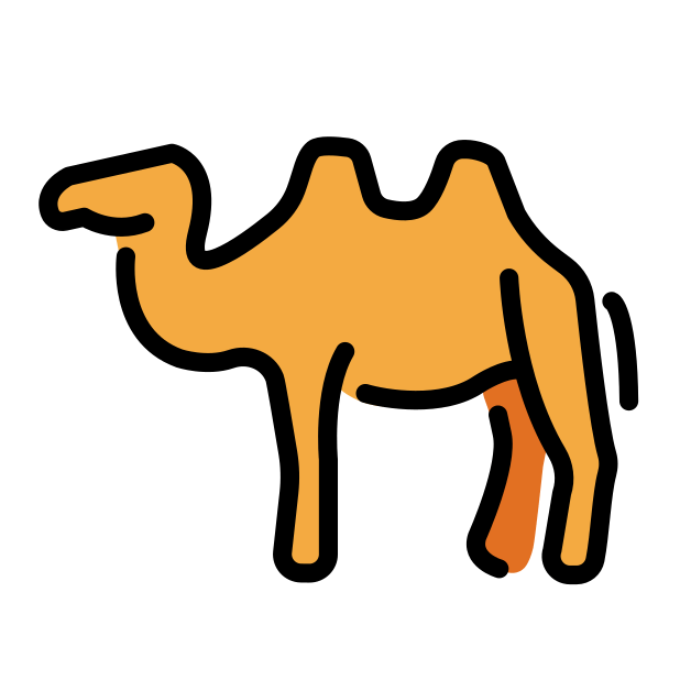 two-hump camel transparent PNG icon, color version, 618 by 618 pixels