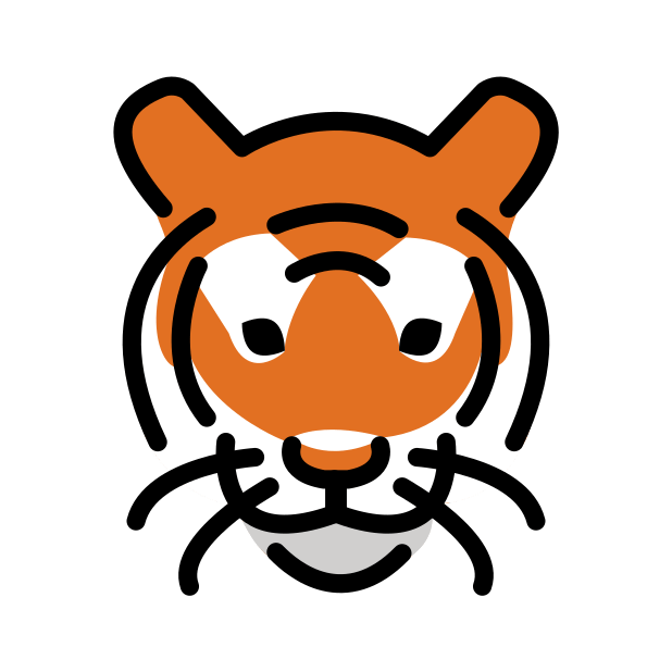tiger face transparent PNG icon, color version, 618 by 618 pixels